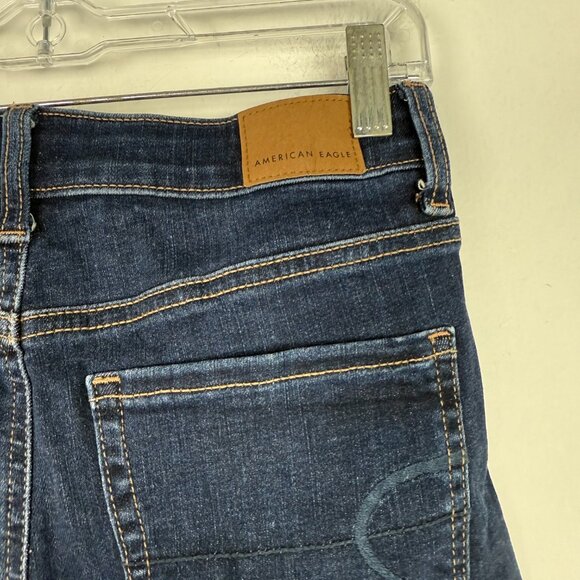 American Eagle Next Level Stretch Hi-Rise Shortie Denim Jean Shorts Size 00 EUC - Picture 7 of 10